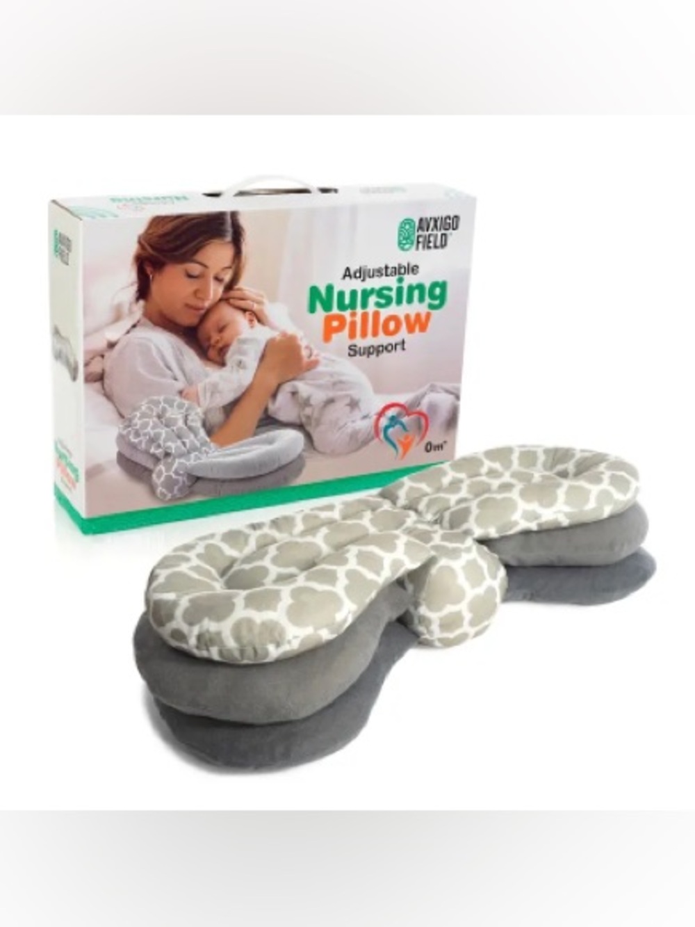AVXIGO FIELD Adjustable Nursing Pillow Support - Gray Pattern